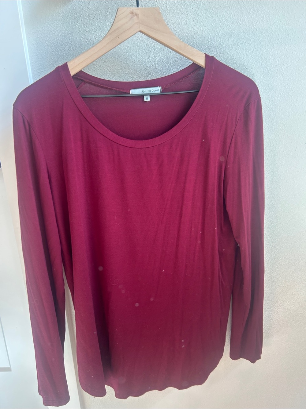 Simply Cozy Scoop Neck Long-Sleeve Top - Wine